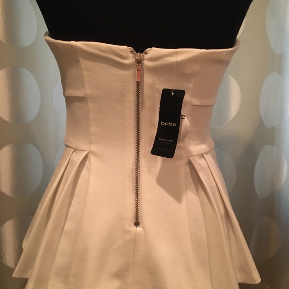 Ladies pointe peplum white top sz Small w straps - Picture 5 of 5